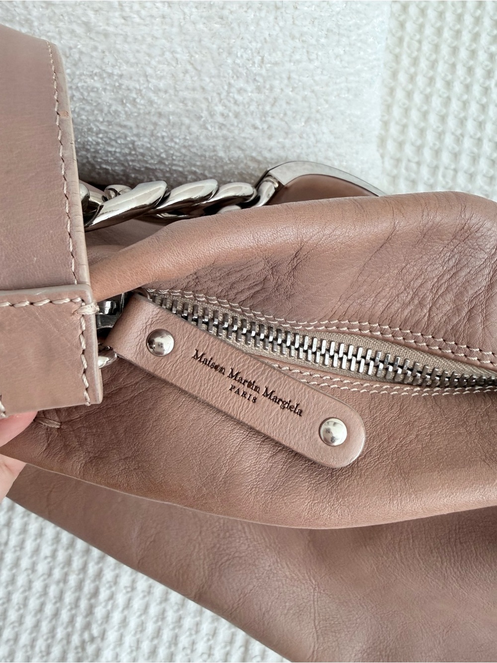 Maison Margiela Chain Shoulder Bag Brown Leather $2375 Retail Authentic - Picture 7 of 15